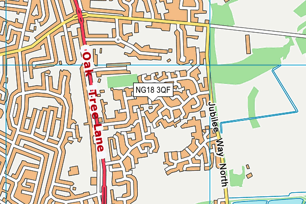 NG18 3QF map - OS VectorMap District (Ordnance Survey)