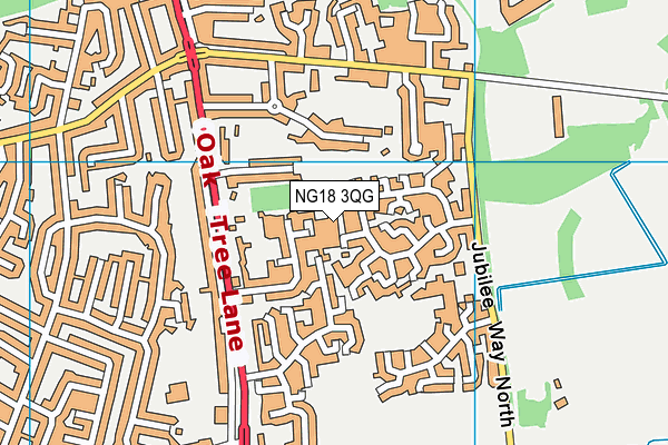 NG18 3QG map - OS VectorMap District (Ordnance Survey)