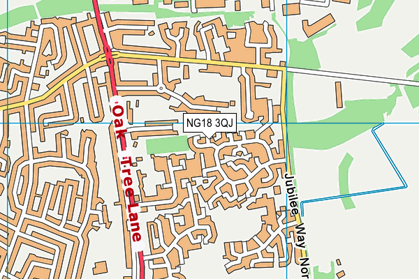 NG18 3QJ map - OS VectorMap District (Ordnance Survey)