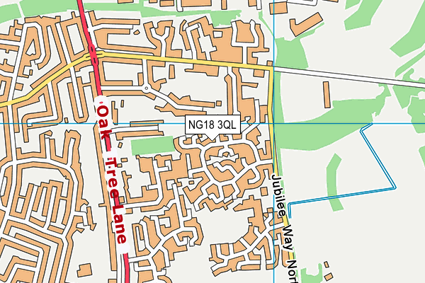 NG18 3QL map - OS VectorMap District (Ordnance Survey)