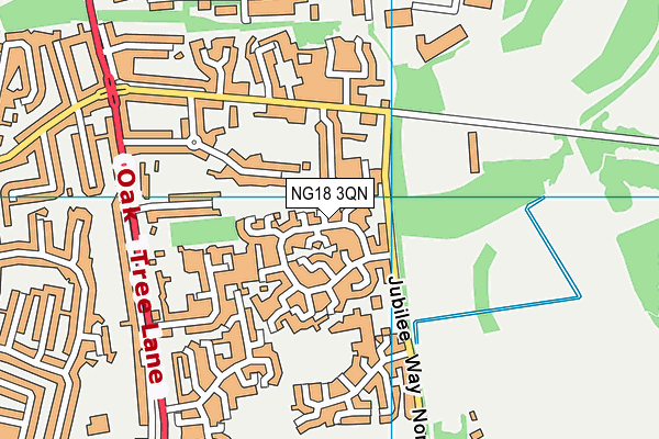 NG18 3QN map - OS VectorMap District (Ordnance Survey)