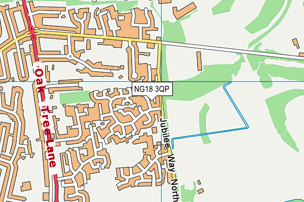 NG18 3QP map - OS VectorMap District (Ordnance Survey)