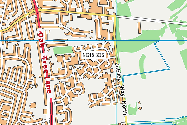 NG18 3QS map - OS VectorMap District (Ordnance Survey)