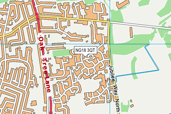 NG18 3QT map - OS VectorMap District (Ordnance Survey)