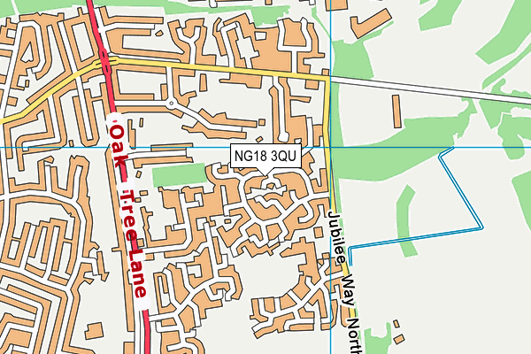 NG18 3QU map - OS VectorMap District (Ordnance Survey)