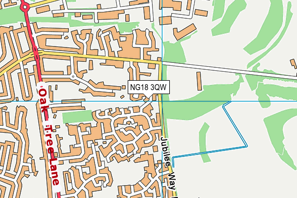 NG18 3QW map - OS VectorMap District (Ordnance Survey)