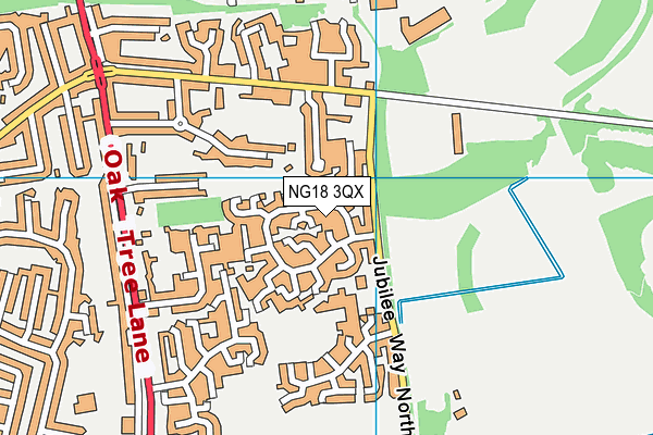 NG18 3QX map - OS VectorMap District (Ordnance Survey)