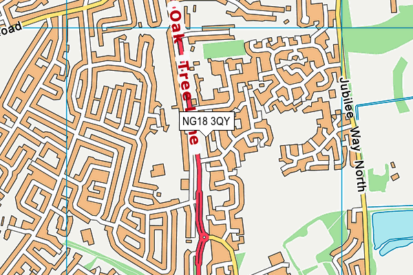 NG18 3QY map - OS VectorMap District (Ordnance Survey)