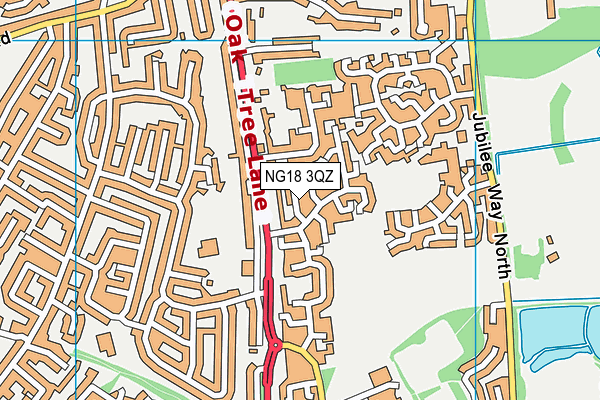 NG18 3QZ map - OS VectorMap District (Ordnance Survey)