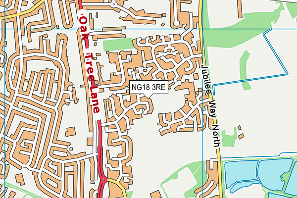 NG18 3RE map - OS VectorMap District (Ordnance Survey)