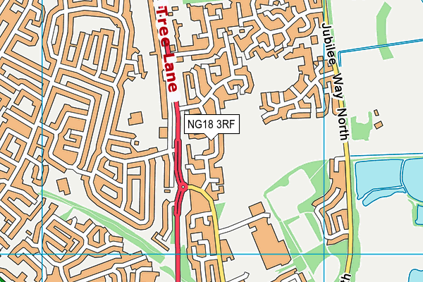 NG18 3RF map - OS VectorMap District (Ordnance Survey)