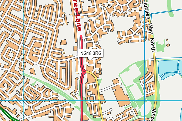 NG18 3RG map - OS VectorMap District (Ordnance Survey)