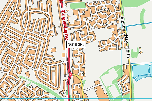 NG18 3RJ map - OS VectorMap District (Ordnance Survey)