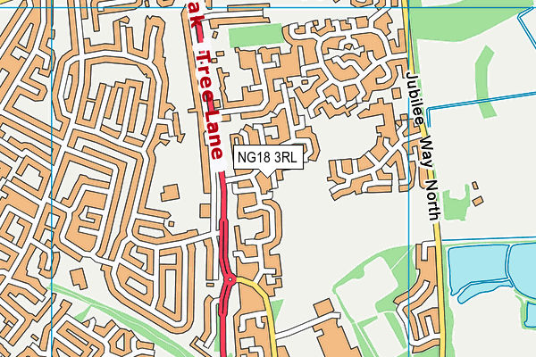 NG18 3RL map - OS VectorMap District (Ordnance Survey)