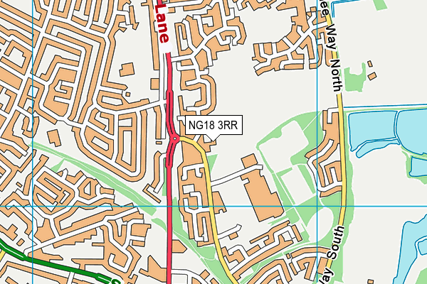 NG18 3RR map - OS VectorMap District (Ordnance Survey)