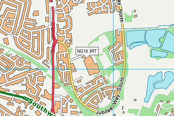 NG18 3RT map - OS VectorMap District (Ordnance Survey)