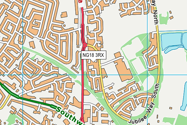 NG18 3RX map - OS VectorMap District (Ordnance Survey)