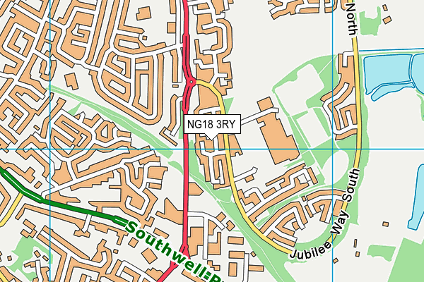 NG18 3RY map - OS VectorMap District (Ordnance Survey)