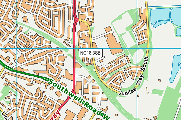 NG18 3SB map - OS VectorMap District (Ordnance Survey)