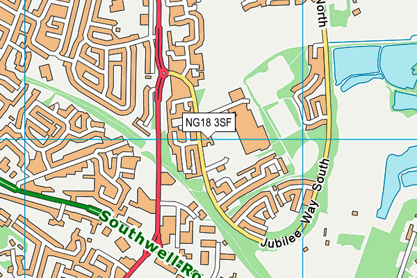 NG18 3SF map - OS VectorMap District (Ordnance Survey)