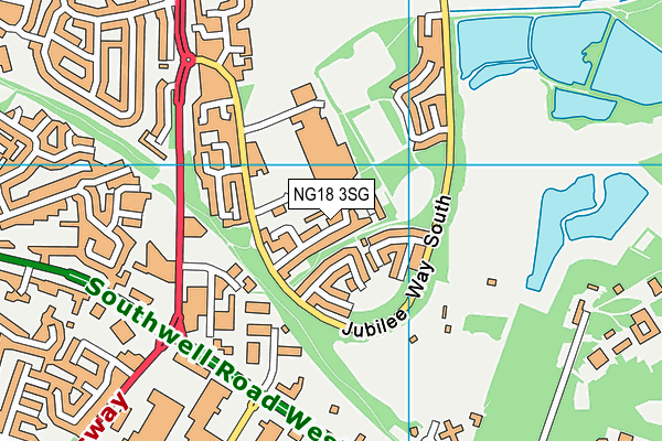 NG18 3SG map - OS VectorMap District (Ordnance Survey)