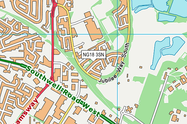 NG18 3SN map - OS VectorMap District (Ordnance Survey)