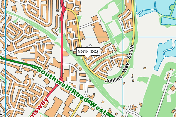NG18 3SQ map - OS VectorMap District (Ordnance Survey)