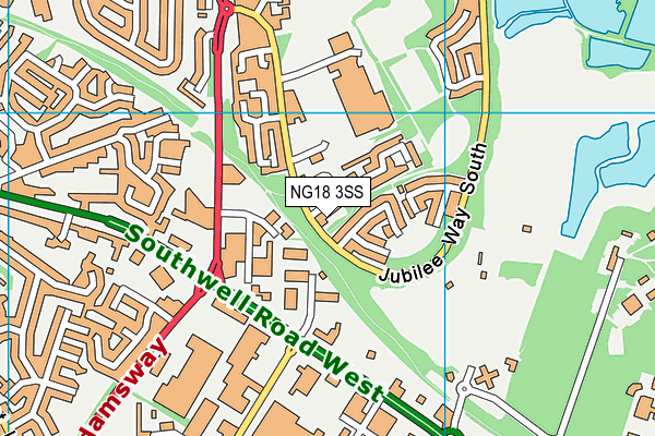 NG18 3SS map - OS VectorMap District (Ordnance Survey)