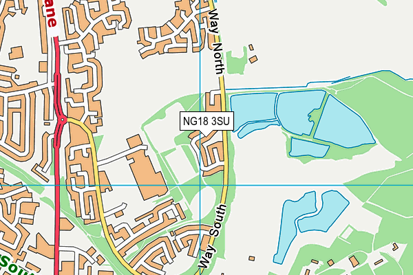 NG18 3SU map - OS VectorMap District (Ordnance Survey)