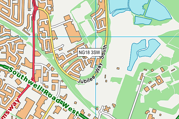 NG18 3SW map - OS VectorMap District (Ordnance Survey)