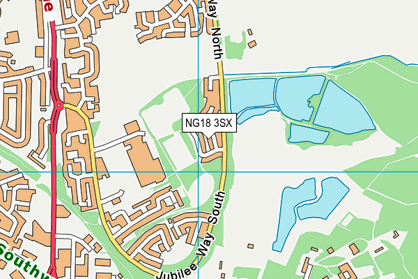 NG18 3SX map - OS VectorMap District (Ordnance Survey)