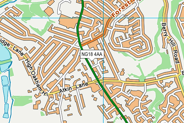 NG18 4AA map - OS VectorMap District (Ordnance Survey)