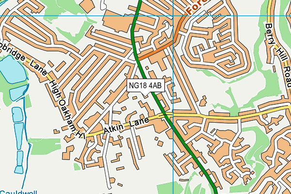 NG18 4AB map - OS VectorMap District (Ordnance Survey)