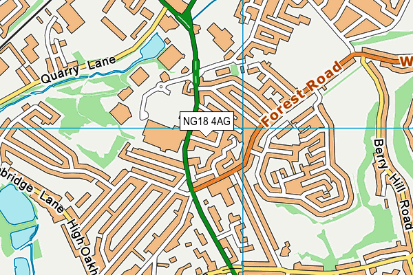 NG18 4AG map - OS VectorMap District (Ordnance Survey)