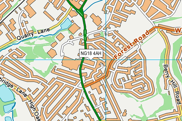 NG18 4AH map - OS VectorMap District (Ordnance Survey)