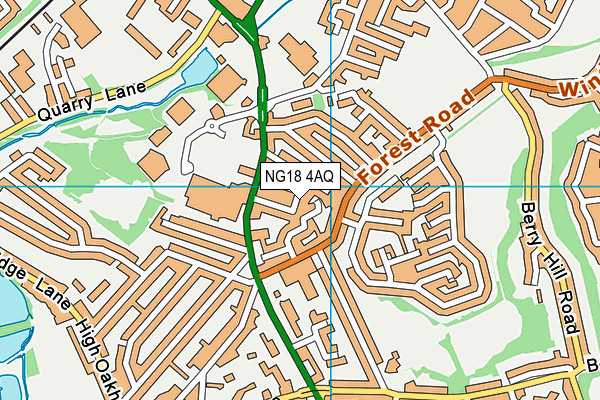 NG18 4AQ map - OS VectorMap District (Ordnance Survey)