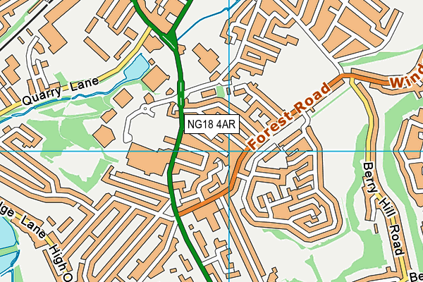 NG18 4AR map - OS VectorMap District (Ordnance Survey)