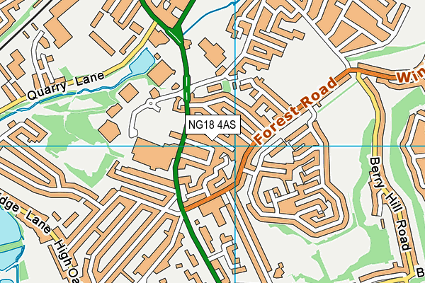 NG18 4AS map - OS VectorMap District (Ordnance Survey)