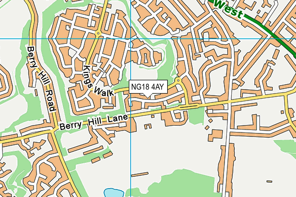 NG18 4AY map - OS VectorMap District (Ordnance Survey)