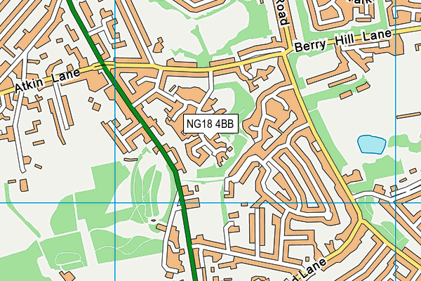 NG18 4BB map - OS VectorMap District (Ordnance Survey)