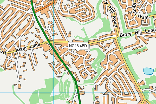 NG18 4BD map - OS VectorMap District (Ordnance Survey)