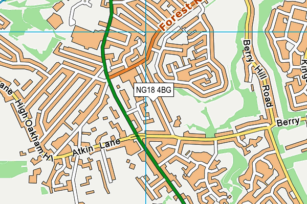 NG18 4BG map - OS VectorMap District (Ordnance Survey)