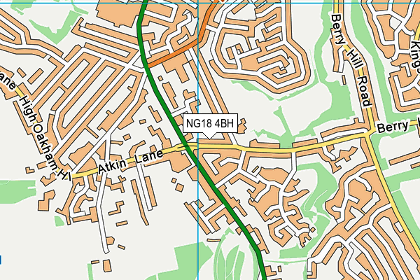 NG18 4BH map - OS VectorMap District (Ordnance Survey)