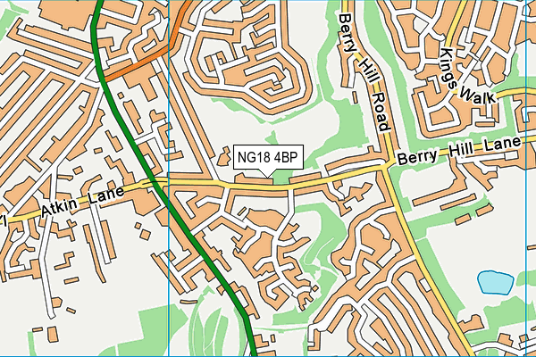 NG18 4BP map - OS VectorMap District (Ordnance Survey)