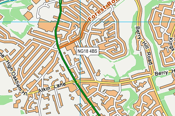 NG18 4BS map - OS VectorMap District (Ordnance Survey)