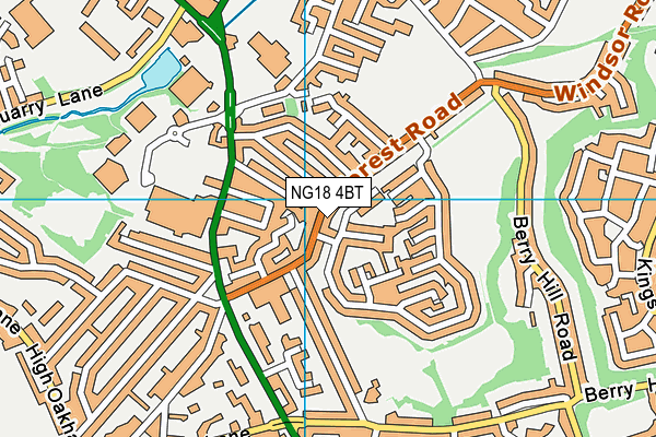 NG18 4BT map - OS VectorMap District (Ordnance Survey)