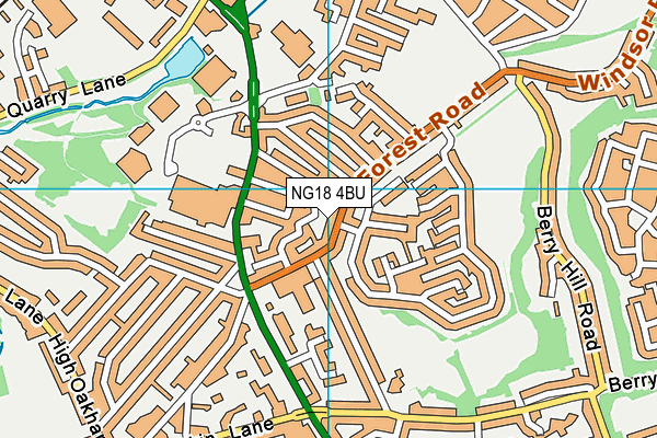 NG18 4BU map - OS VectorMap District (Ordnance Survey)