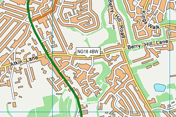 NG18 4BW map - OS VectorMap District (Ordnance Survey)
