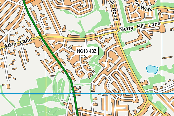 NG18 4BZ map - OS VectorMap District (Ordnance Survey)