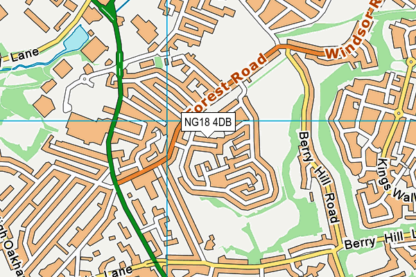 NG18 4DB map - OS VectorMap District (Ordnance Survey)